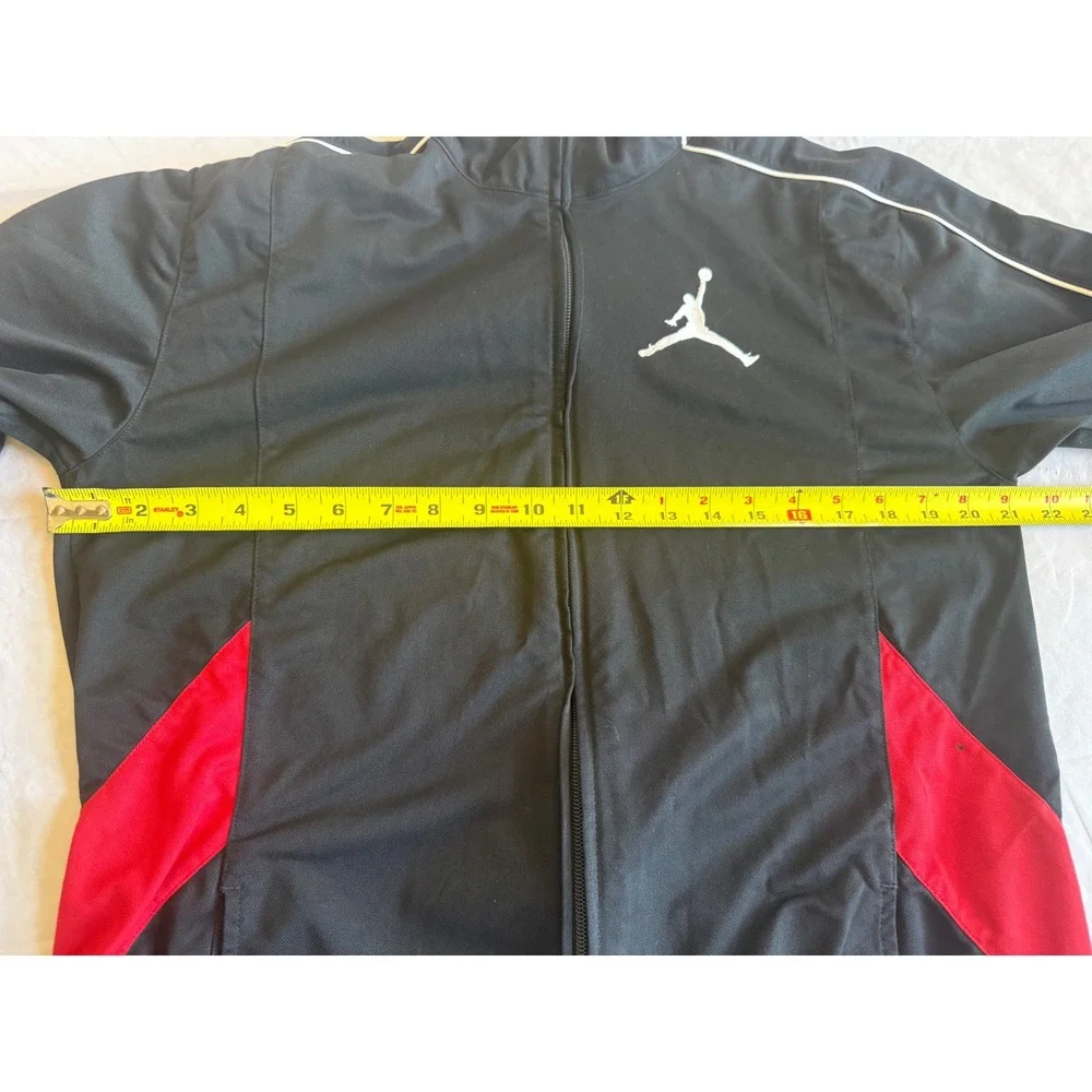 Jordan Mens Track Jacket Large Black Red Full Zip Athleisure Training Sports Gym